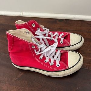 Red high top converse